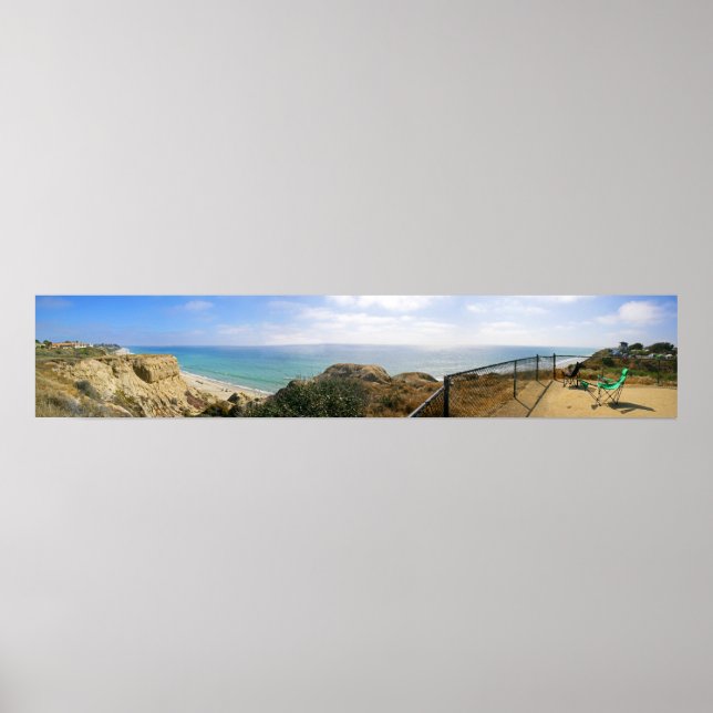 San Clemente, CA Staat Beach Panoramic Poster (Vorne)