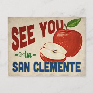 San Clemente California Apple - Vintage Travel Postkarte