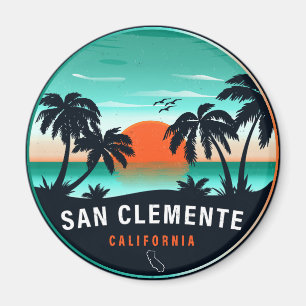 San Clemente California Retro Sunset Souvenirs 80e Magnet