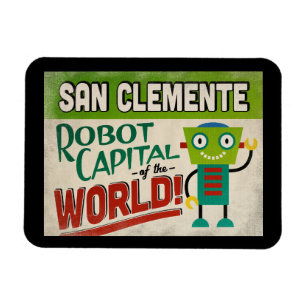 San Clemente Kalifornien Roboter - Lustige Vintage Magnet