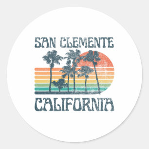 San Clemente Kalifornien Strand Sommerurlaub Vint Runder Aufkleber