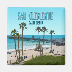San Clemente Pier Beach California Vintag Magnet