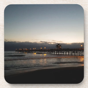 san clemente pier nacht meeres kalifornien getränkeuntersetzer