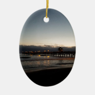 san clemente pier nachtszeit ozeanische kalifornia keramikornament