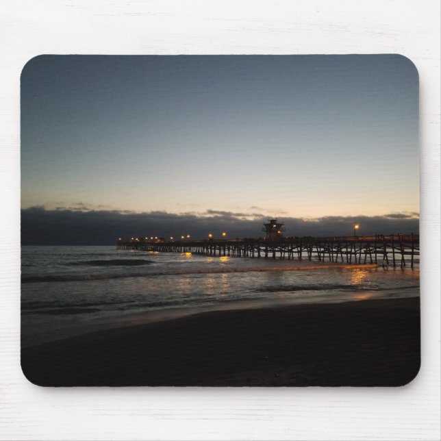 san clemente pier nachtszeit ozeanische kalifornia mousepad (Vorne)
