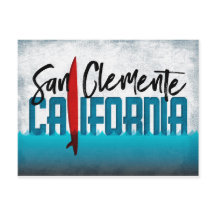 San Clemente Postcard California Surfboard