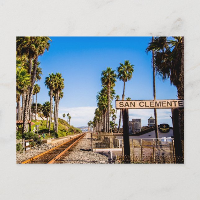 San Clemente Railroad Crossing Train Tracks Postkarte (Vorderseite)