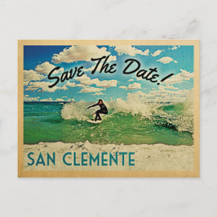 San Clemente Save the Date California Surfing Ankündigungspostkarte