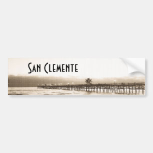 San Clemete Pier Kalifornien Strand Vintage-Foto Autoaufkleber