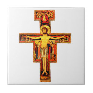 San Damiano Crucifix Cross Keramik Tile Fliese