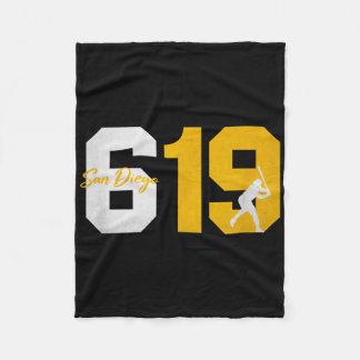 San Diego 619 Vintag 90er Baseball Player Silhouet Fleecedecke