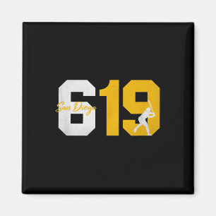 San Diego 619 Vintag 90er Baseball Player Silhouet Magnet