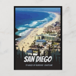 San Diego 70 Meilen herrliche Küstenlinie Postkart Postkarte