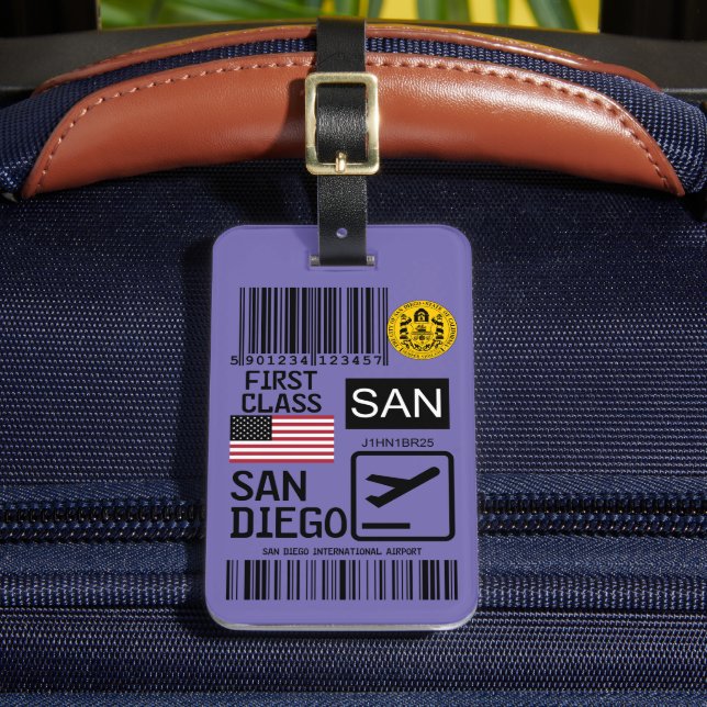 San Diego airport travel tag Gepäckanhänger (Vorderseite Insitu 2)