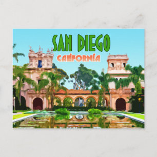 San Diego Balboa Park Kalifornien Vintage Postkarte