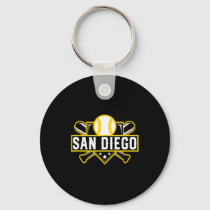 San Diego Baseball Heimplatte Gekreuzte Schläger T Schlüsselanhänger