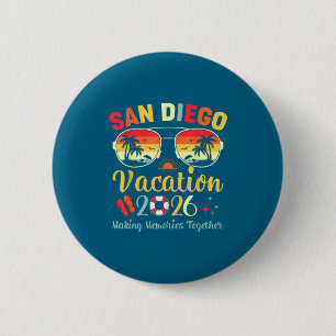 San Diego Beach Ca Urlaub Grafik Kunst Button