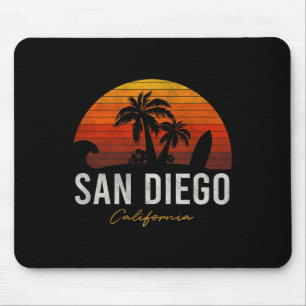 San Diego Beach California Palmen Urlaub Surf Mousepad