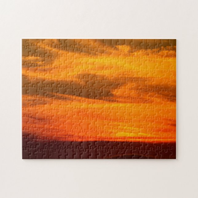 San Diego Brilliant Yellow Orange Red Sunset Puzzle (Horizontal)