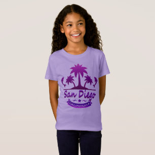 San Diego, CA-Delphine mit Palmen T-Shirt