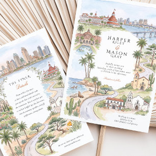San Diego CA Hotel Coronado Balboa Park Hochzeit Einladung