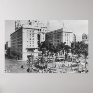 San Diego, CA Stadtansicht des US Grant Hotels Poster