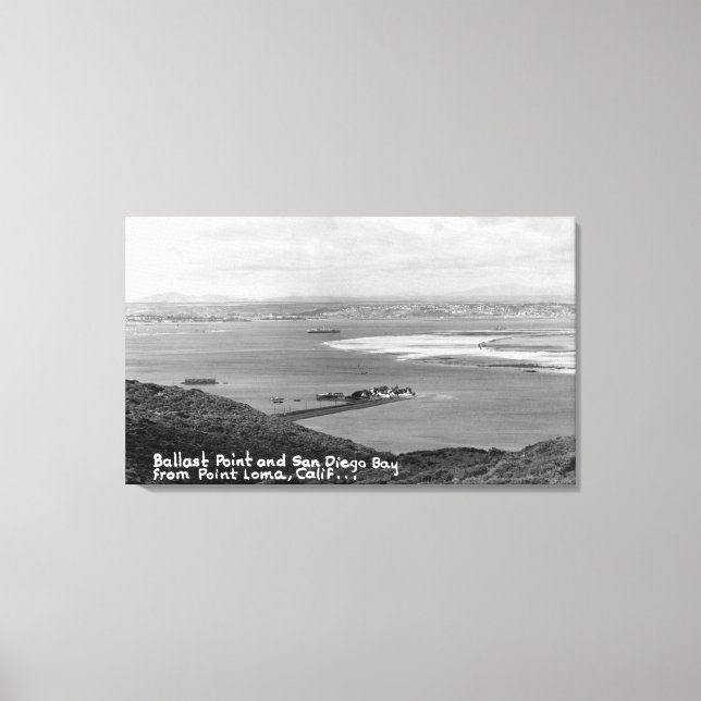 San Diego, CA View of Ballast Point and Bay Leinwanddruck (Vorderseite)