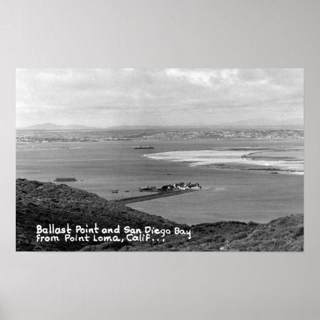 San Diego, CA View of Ballast Point and Bay Poster (Vorne)