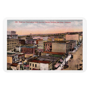 San Diego CA, Vogelperspektive, 1912 Vintage Magnet