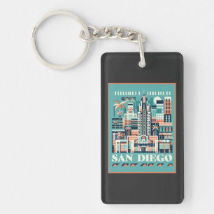 San Diego California Art Deco Schlüsselanhänger