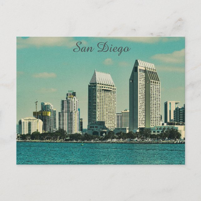 San Diego California City Skyline Travel Foto Postkarte (Vorderseite)