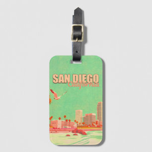 San Diego California Downtown Souvenirs 1950er Gepäckanhänger