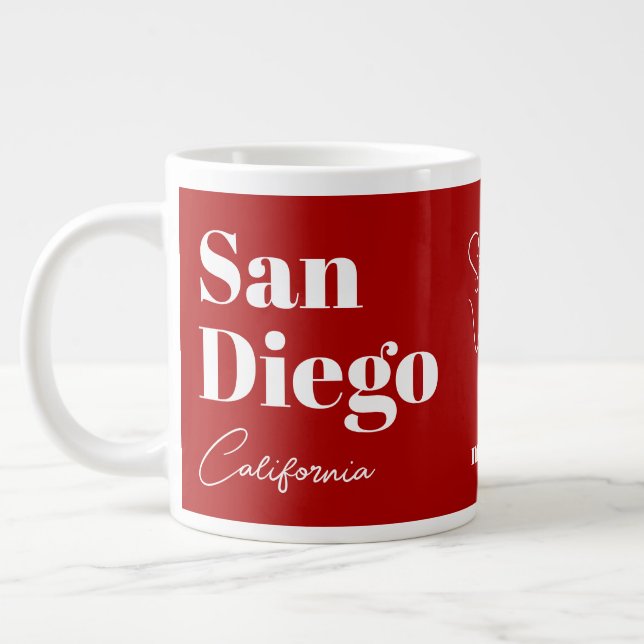 San Diego California ODER IHRER TEXT Jumbo-Tasse (Links)