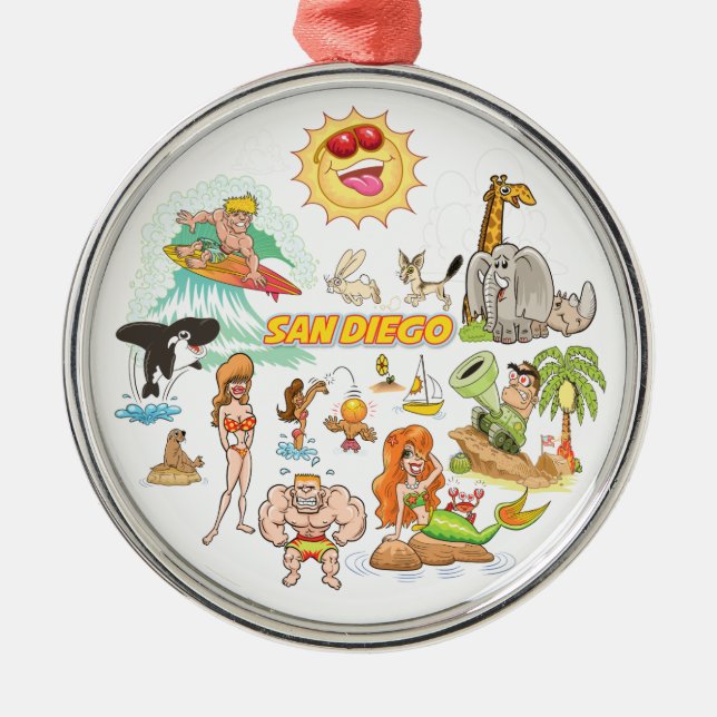 San Diego California Ornament Aus Metall (Vorne)