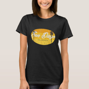 San Diego California Palmen auf Retro Vintag S T-Shirt