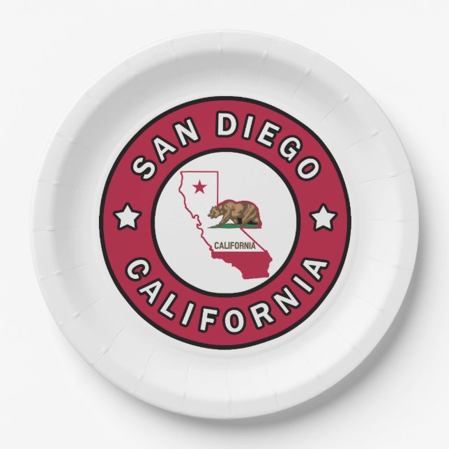 San Diego California Pappteller (Vorderseite)
