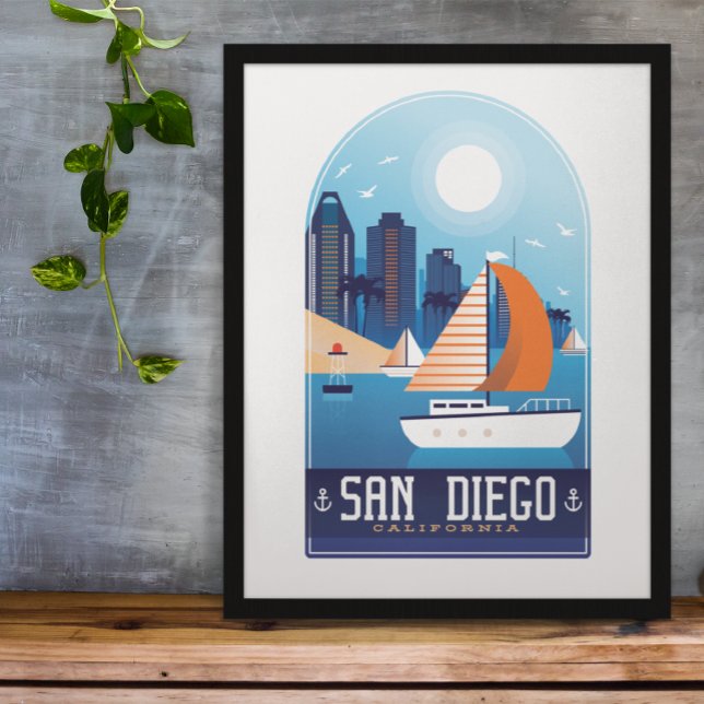 San Diego California Poster (San Diego Vintage Travel Poster)