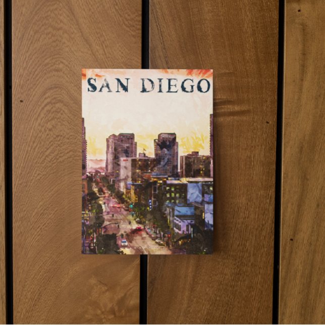San Diego California Postkarte (San Diego Sunset view postcard)