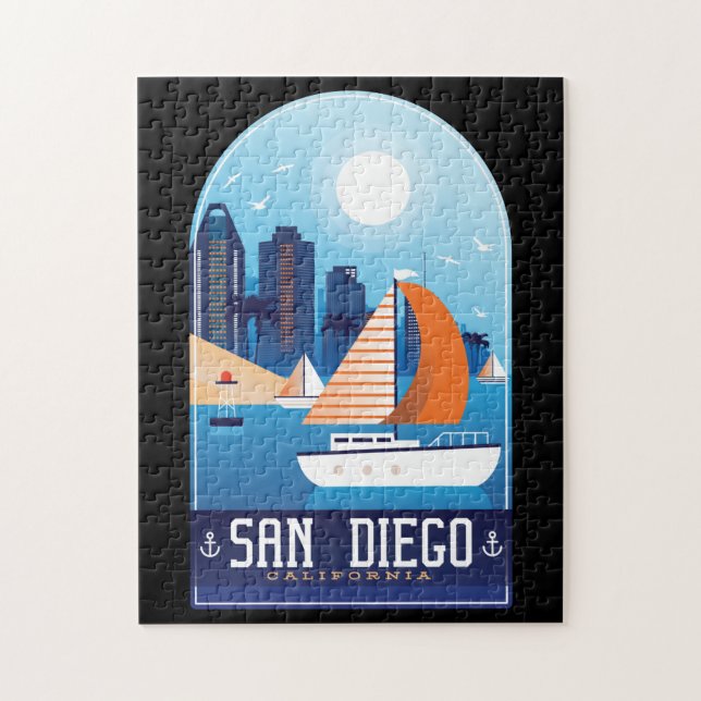 San Diego California Puzzle (Vertikal)