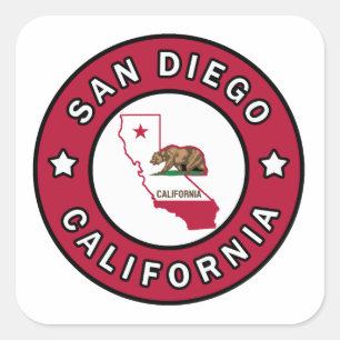 San Diego California Quadratischer Aufkleber