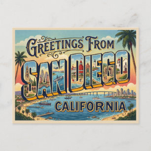 San Diego California Reise Postkarte