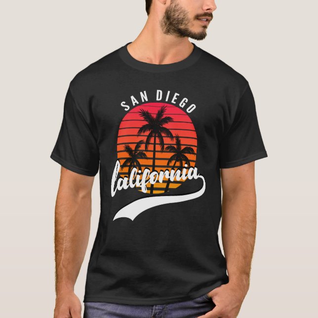 San Diego, California Retro Sunset Men's T - Shirt (Vorderseite)