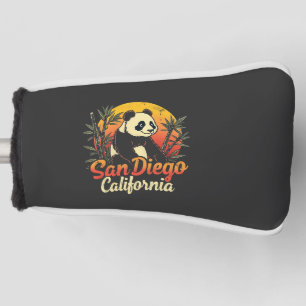 San Diego California Retro Sunset Vintag Panda Golf Headcover