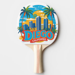 San Diego California Skyline–Moderne Stadtlandscha Tischtennis Schläger