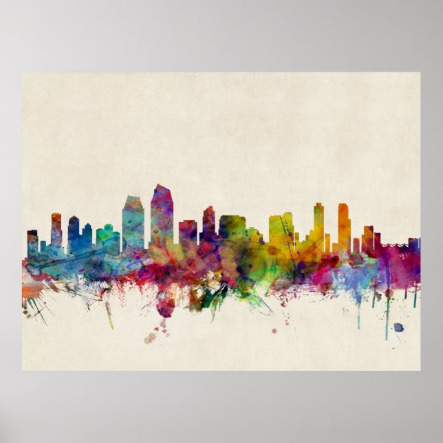 San Diego California Skyline Poster (Vorne)