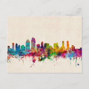 San Diego California Skyline Postkarte