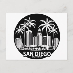 San Diego California Skyline Postkarte
