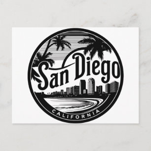 San Diego California Skyline Postkarte