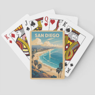 San Diego California Skyline Reise Kunst Vintage Spielkarten