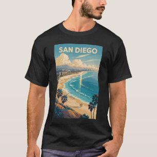 San Diego California Skyline Reise Kunst Vintage T-Shirt